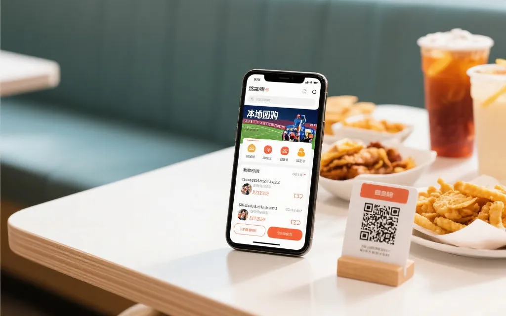 本地团购页面与门店世界杯活动联动的视觉示意