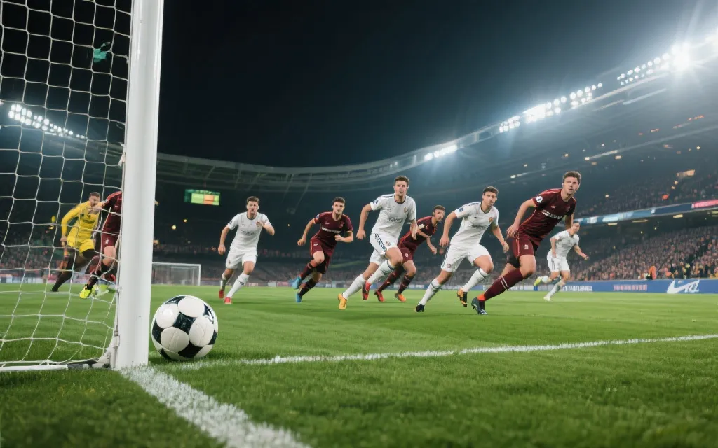 角球攻防转换瞬间，球员回追与封堵传球线路